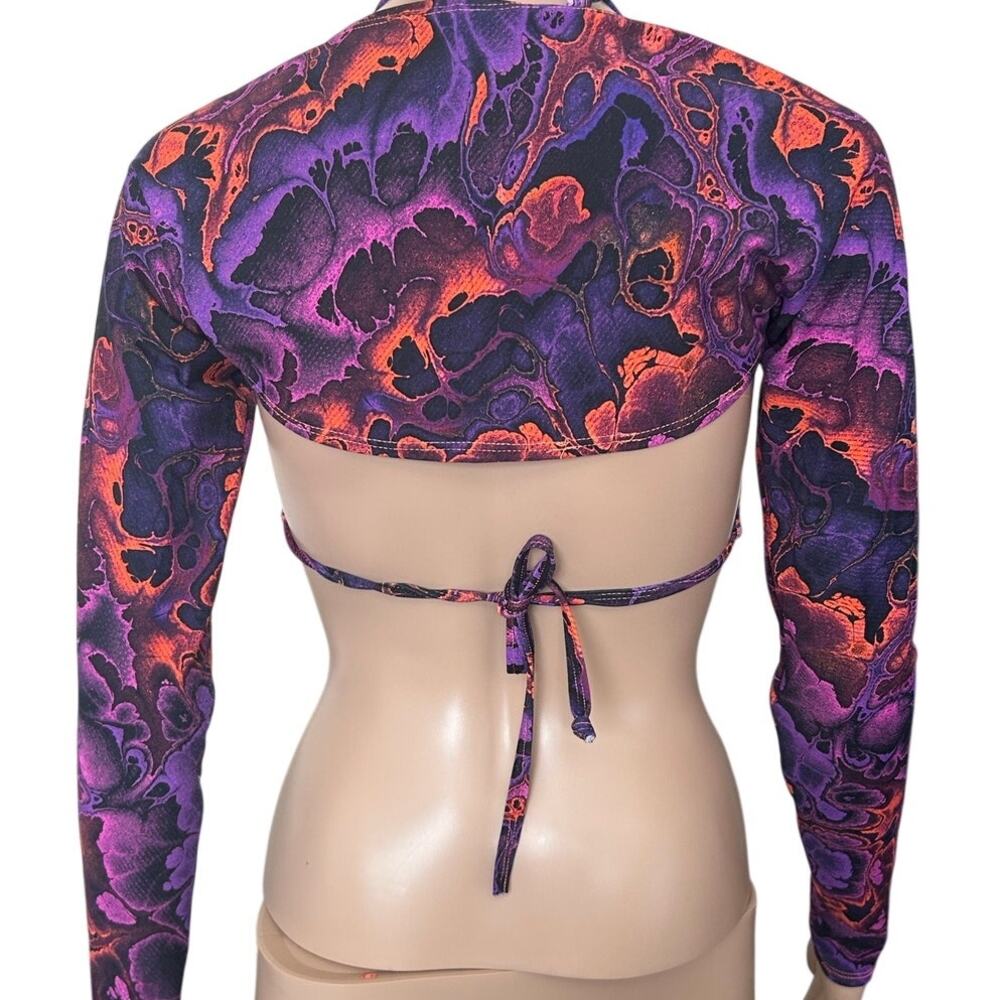 Freedom Rave Wear Radiance Long Sleeve Top & Two Triangle Bikini Tops Set Rave - Picture 3 of 11